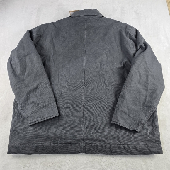 Eddie Bauer Workwear Sherpa Canvas Contractor Coat Work Jacket Gray Sz 2XL - Picture 2 of 7